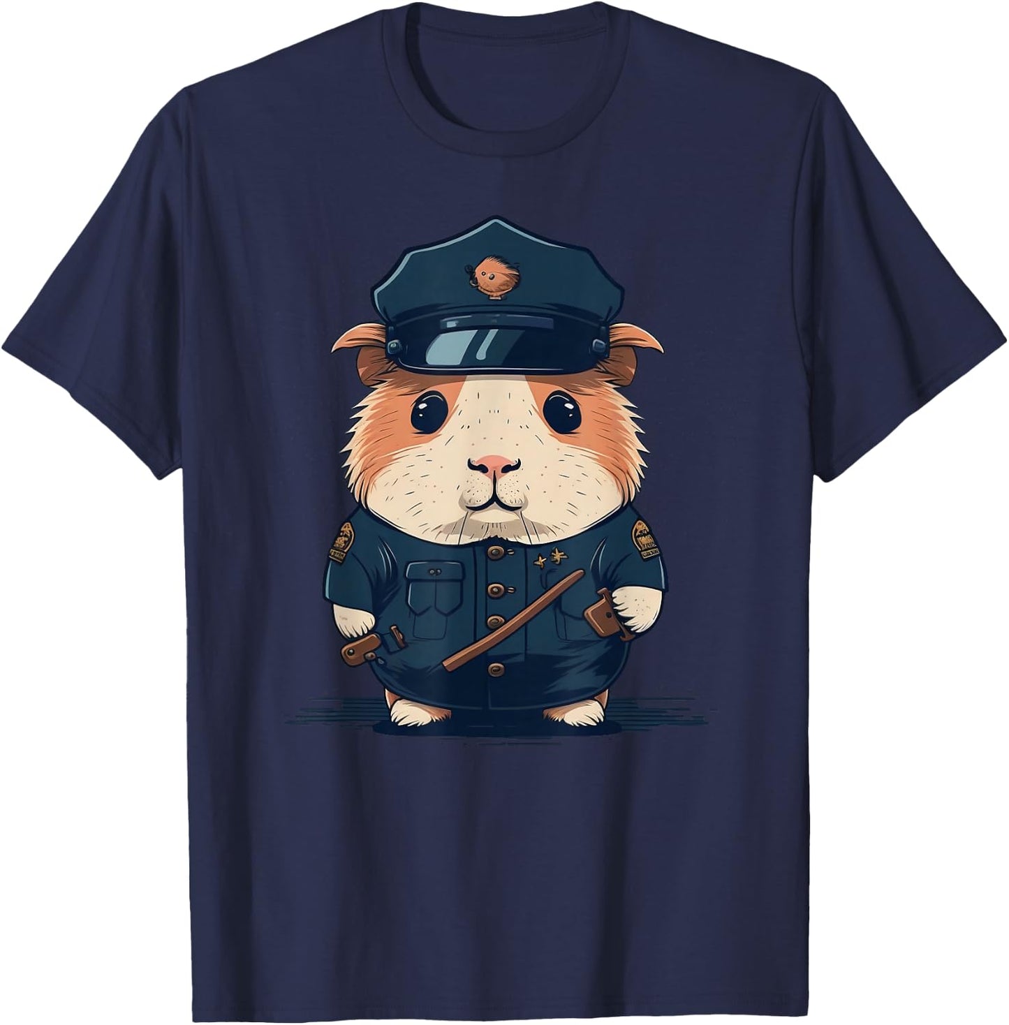 Police Officer Guinea Pig Cop on Police Guinea Pig T-Shirt - T-Shirt | Navy