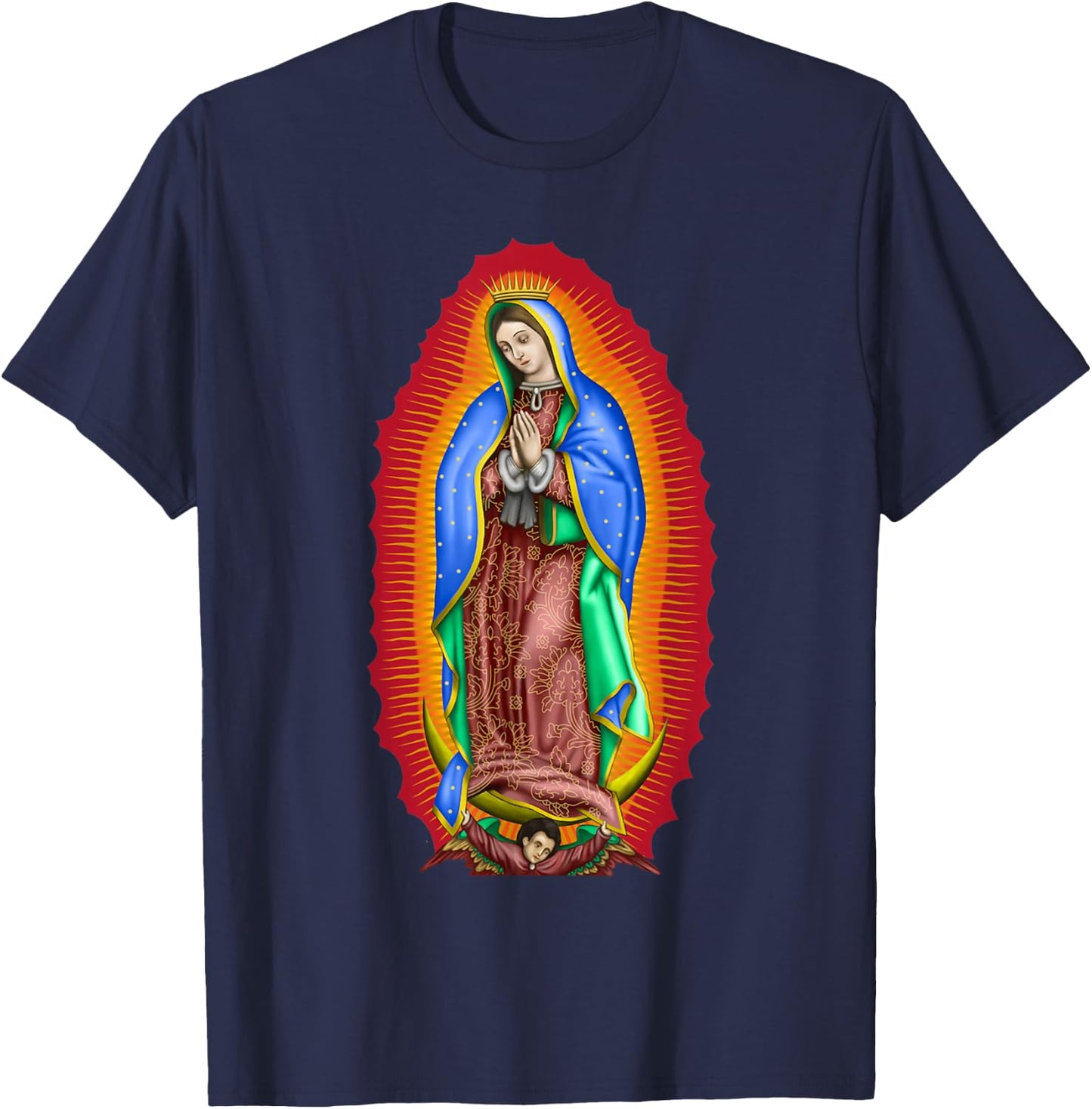 Virgen de Guadalupe Our Lady of Guadalupe Catholic Mary T-Shirt - T-Shirt | Navy
