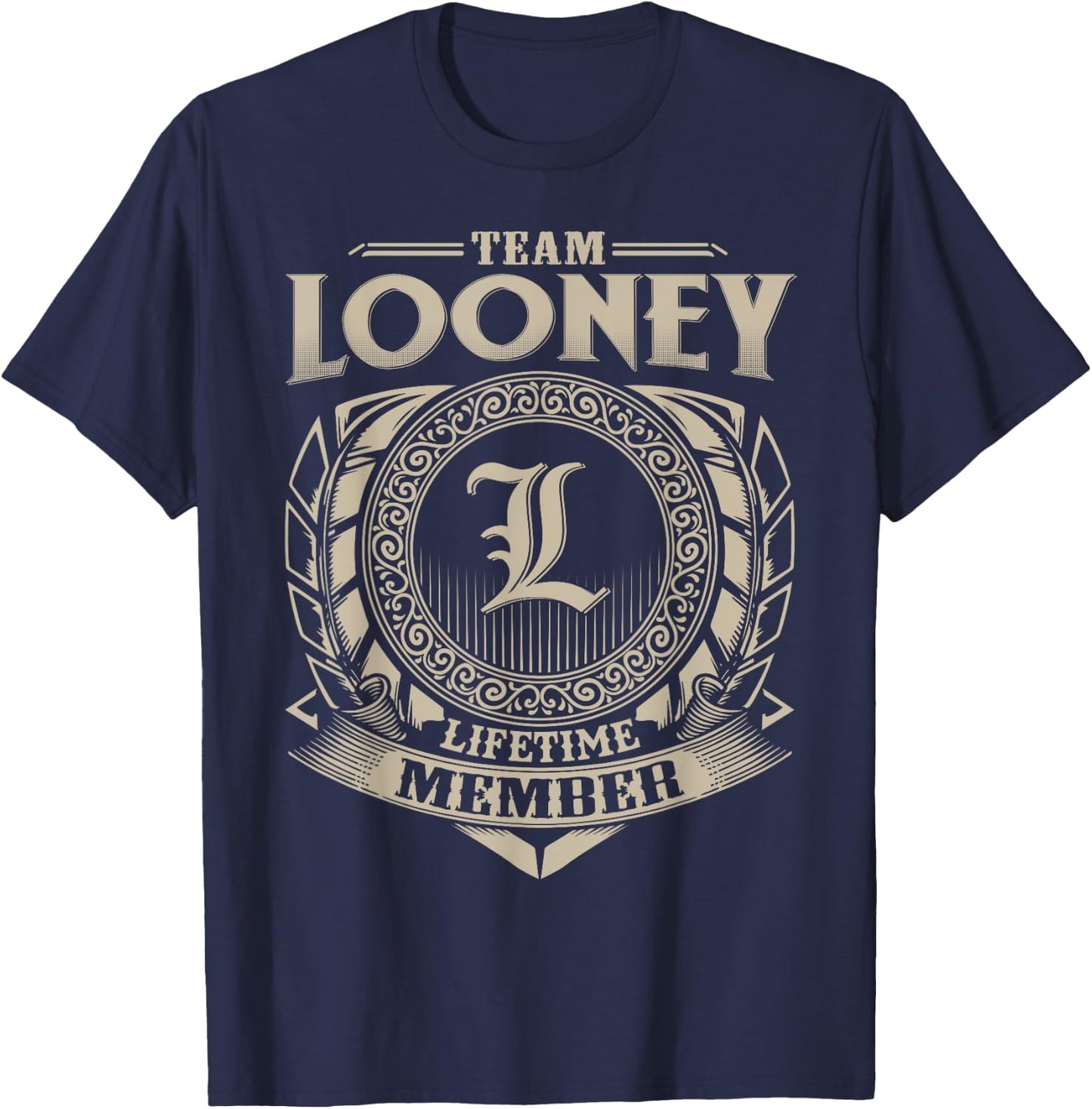 Team LOONEY Lifetime Member LOONEY Name Personalized T-Shirt - T-Shirt | Navy