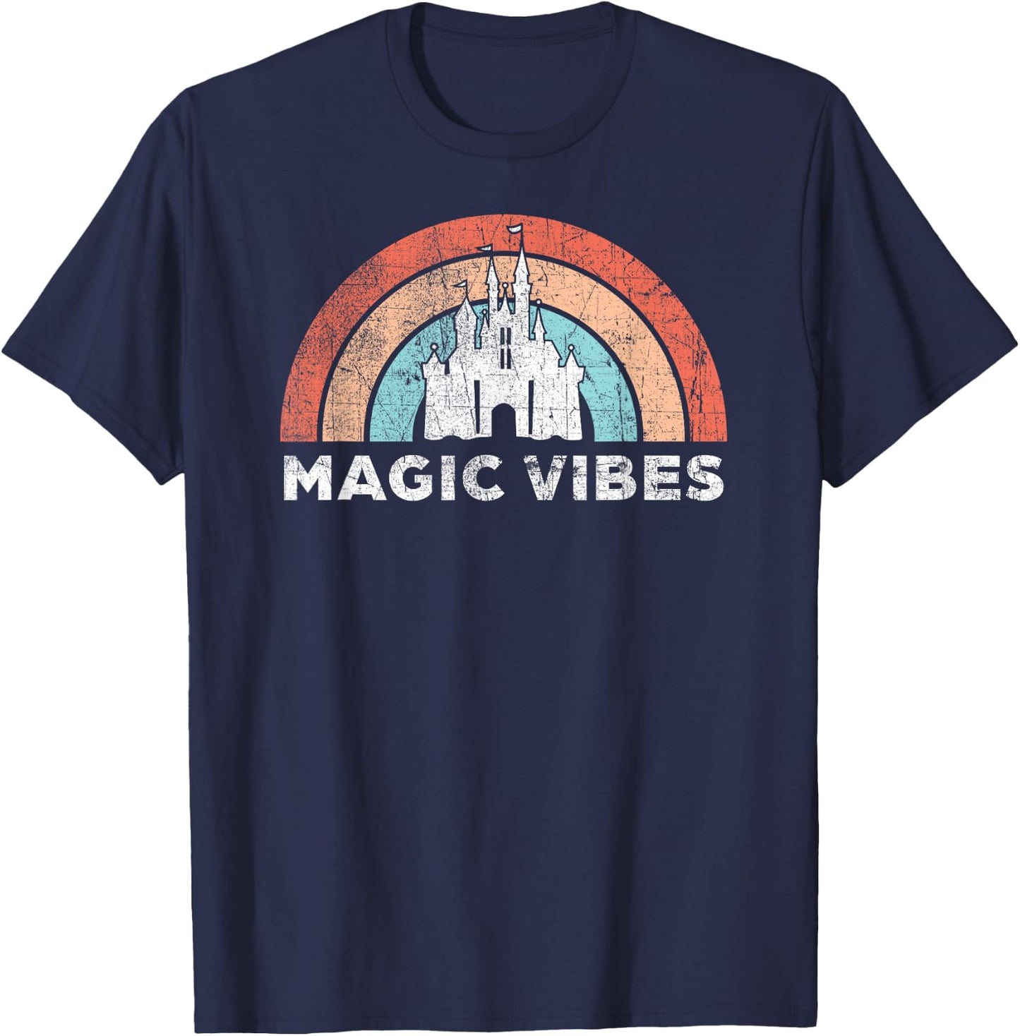 Magic Vibes | Cute Matching Vacation Graphic T-Shirt - T-Shirt | Navy
