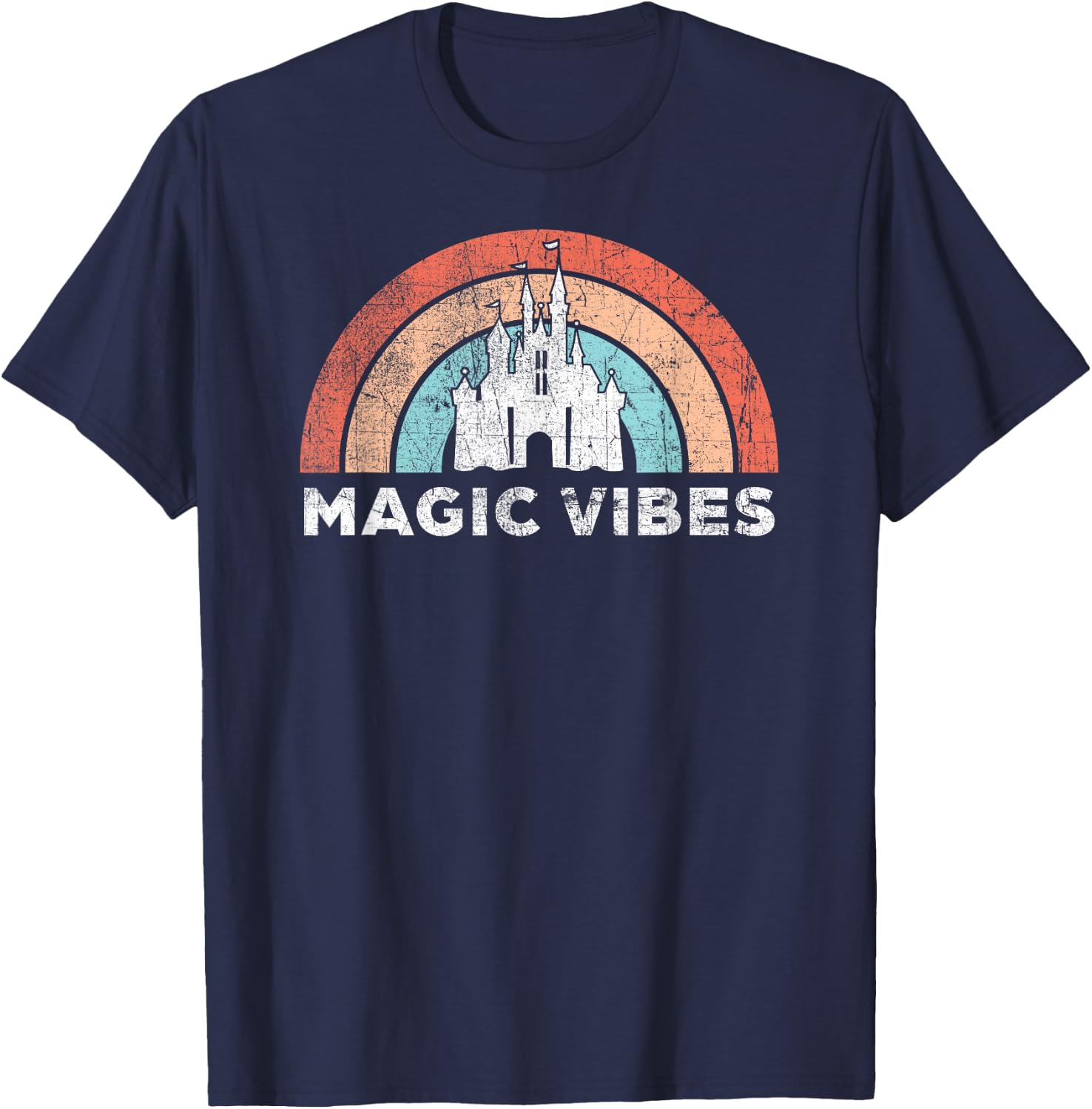 Magic Vibes | Cute Matching Vacation Graphic T-Shirt - T-Shirt | Navy