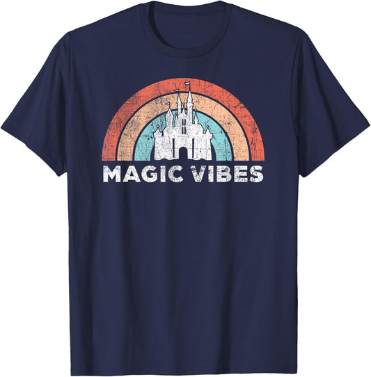 Magic Vibes | Cute Matching Vacation Graphic T-Shirt - T-Shirt | Navy