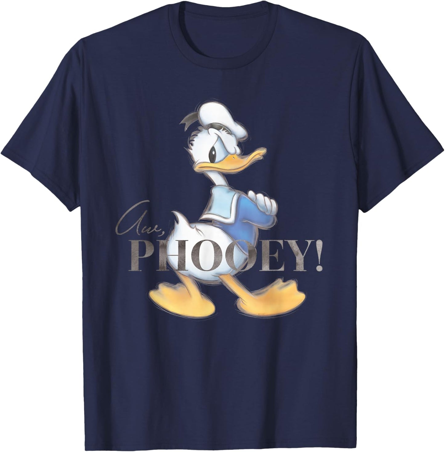 Disney 100 Anniversary Donald Duck D100 Quote Aw Phooey Small T-Shirt - T-Shirt | Navy