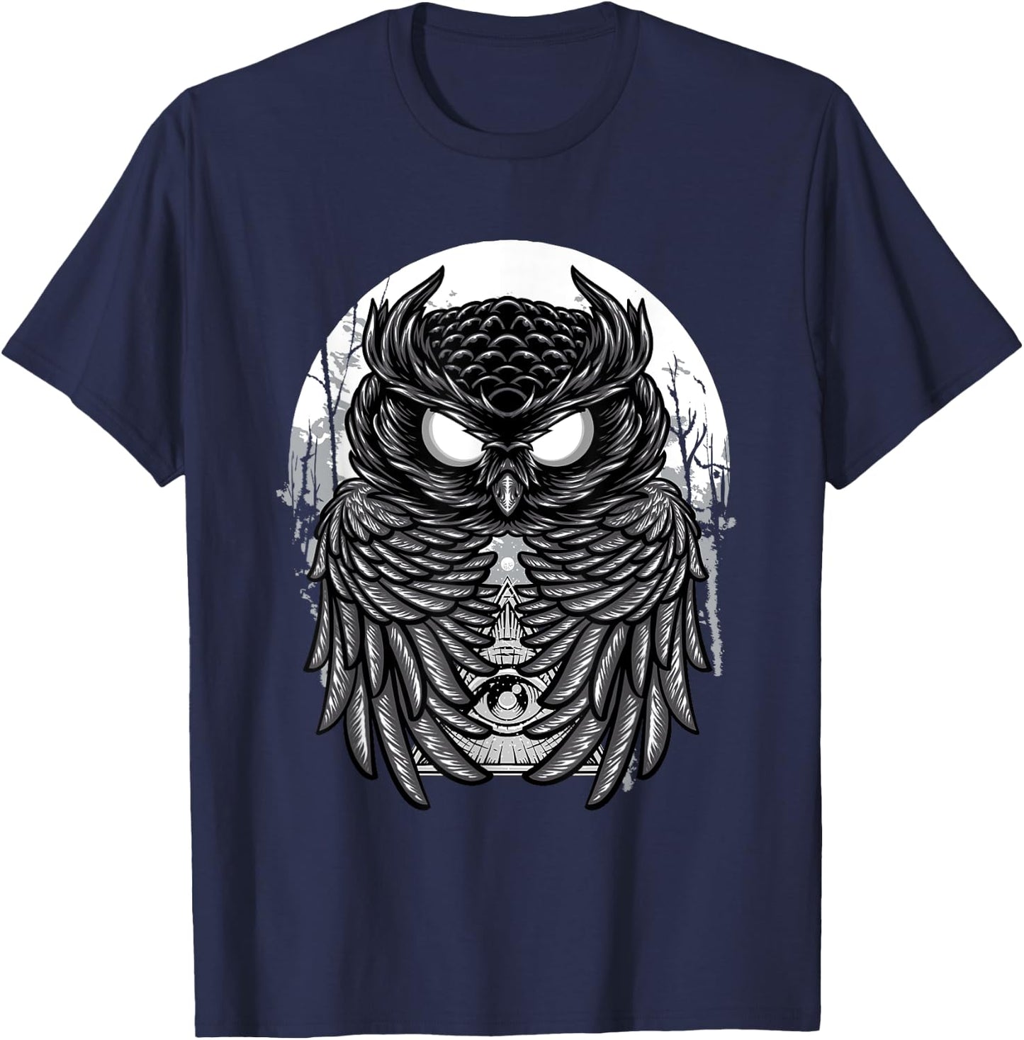 Spooky Midnight Owl - Goth Birds Animal Lover Ornithology T-Shirt - T-Shirt | Navy