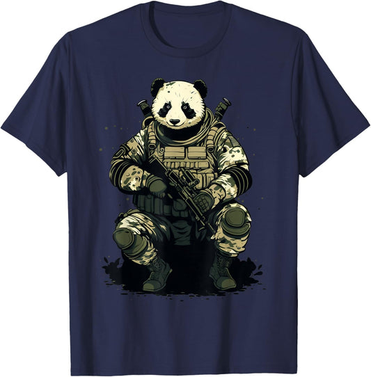 Soldier Panda Army Military Panda T-Shirt - T-Shirt | Navy