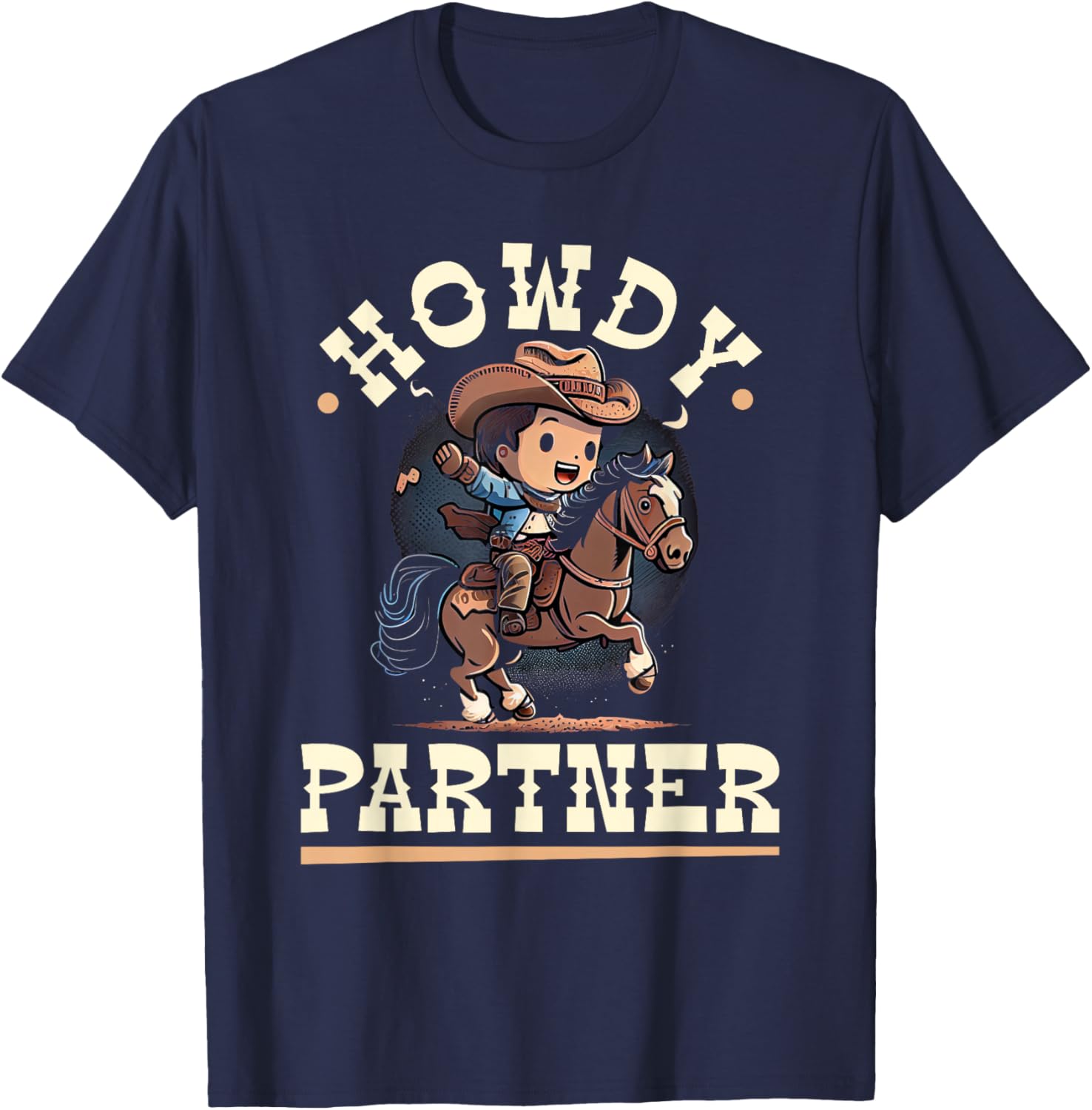 Howdy Partner, Cowboy Rodeo Toddler Boys T-Shirt - T-Shirt | Navy