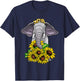 Cute Elephant Design Women Kids Elephant Zoo Animal T-Shirt - T-Shirt | Navy