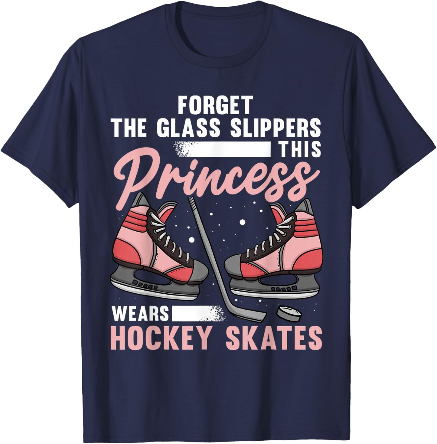 Funny Ice Hockey Art Girls Ice Hockey Player Lover T-Shirt - T-Shirt | Navy