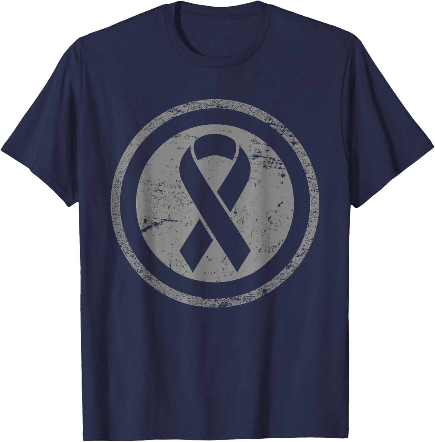Childhood Cancer Awareness Gold Vintage Yellow Ribbon T-Shirt - T-Shirt | Navy