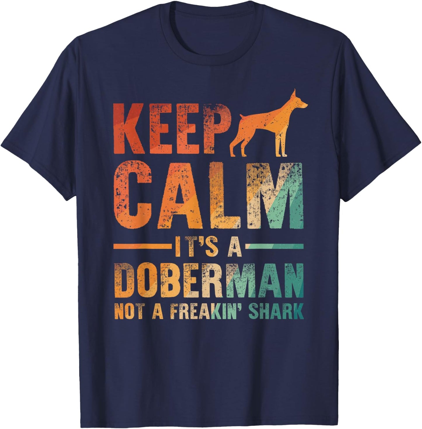 Funny Doberman Art Men Women Doberman Pinscher Dog Walker T-Shirt - T-Shirt | Navy