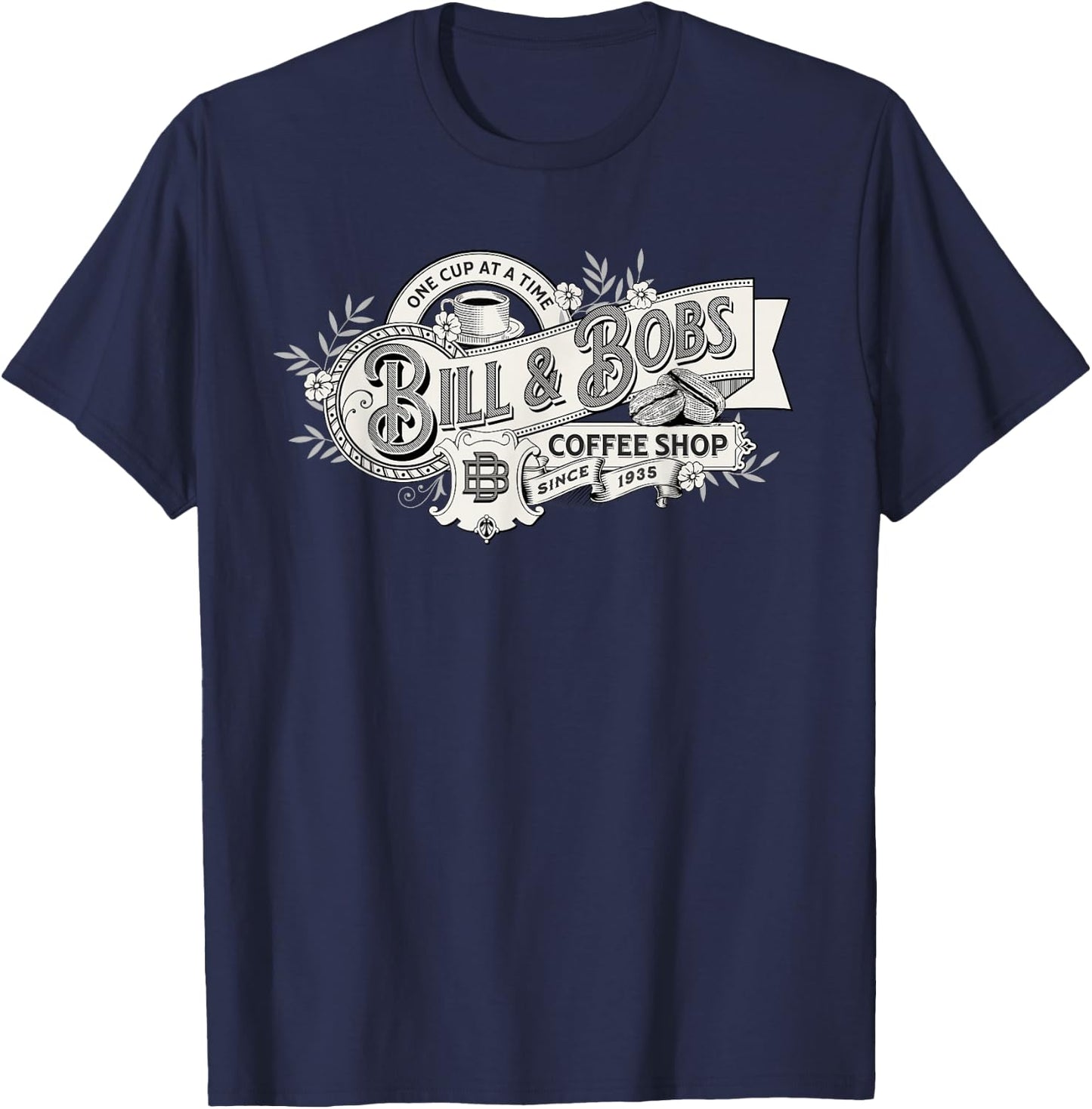Bill and Bob's Coffee Shop Vintage AA 12 Step Recovery Sober T-Shirt - T-Shirt | Navy