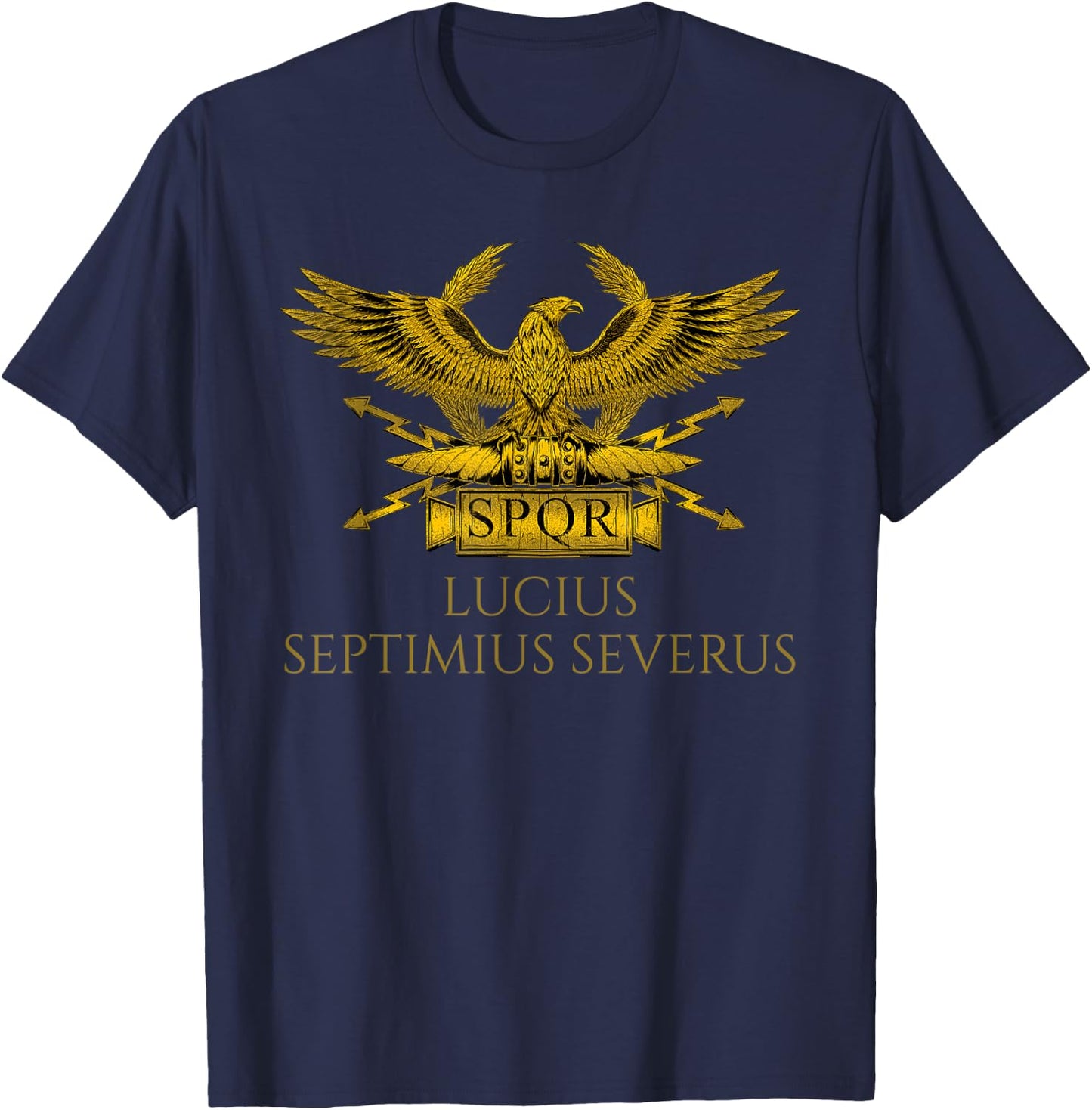Ancient Rome - Roman Emperor Septimius Severus - SPQR Eagle T-Shirt - T-Shirt | Navy
