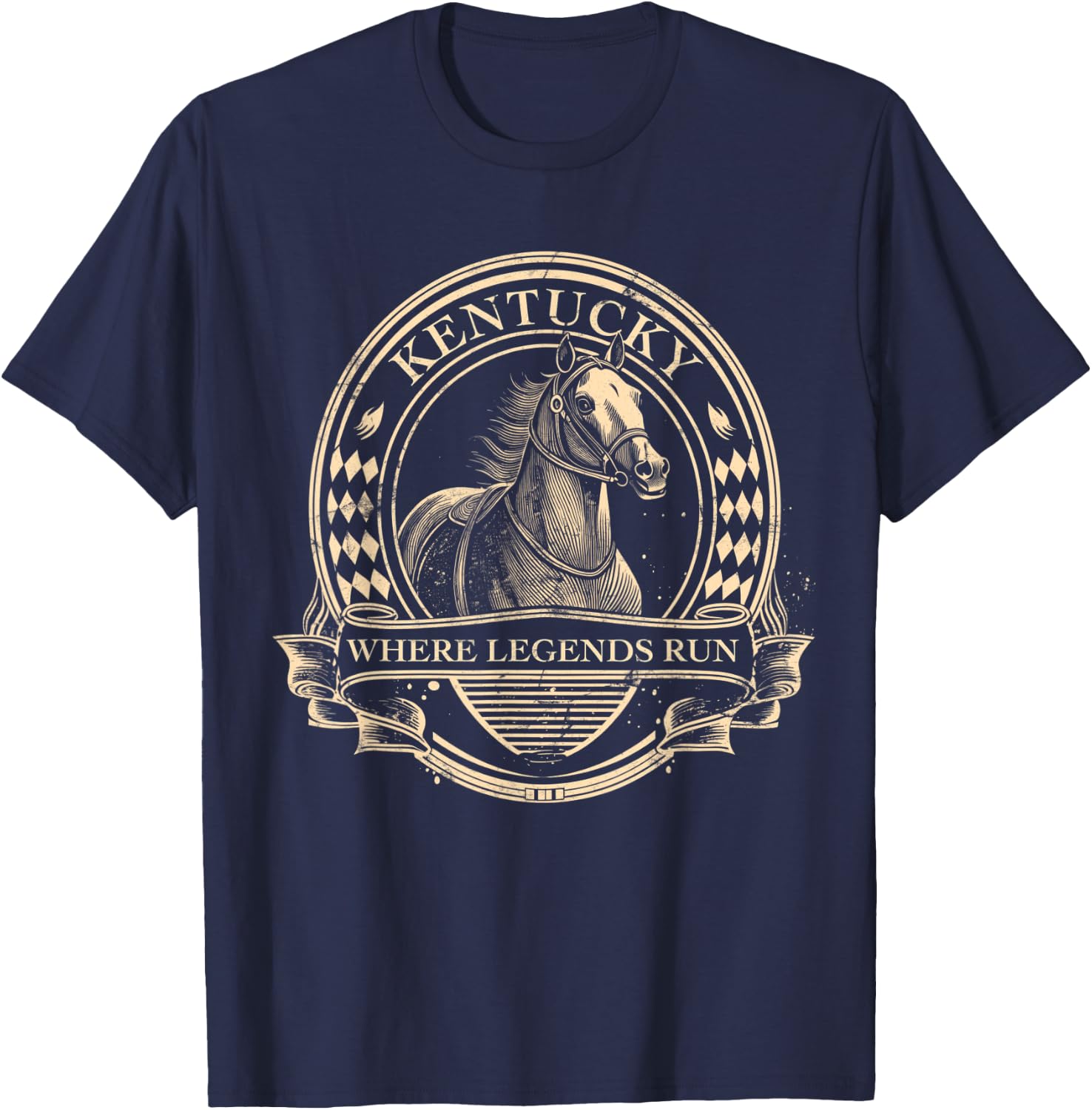 Horse Racing Vintage Derby Horse Jockey Costume T-Shirt - T-Shirt | Navy