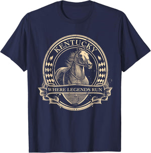 Horse Racing Vintage Derby Horse Jockey Costume T-Shirt - T-Shirt | Navy