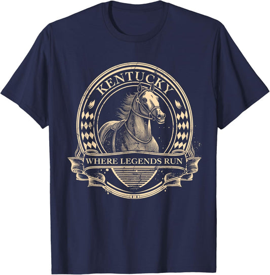 Horse Racing Vintage Derby Horse Jockey Costume T-Shirt - T-Shirt | Navy