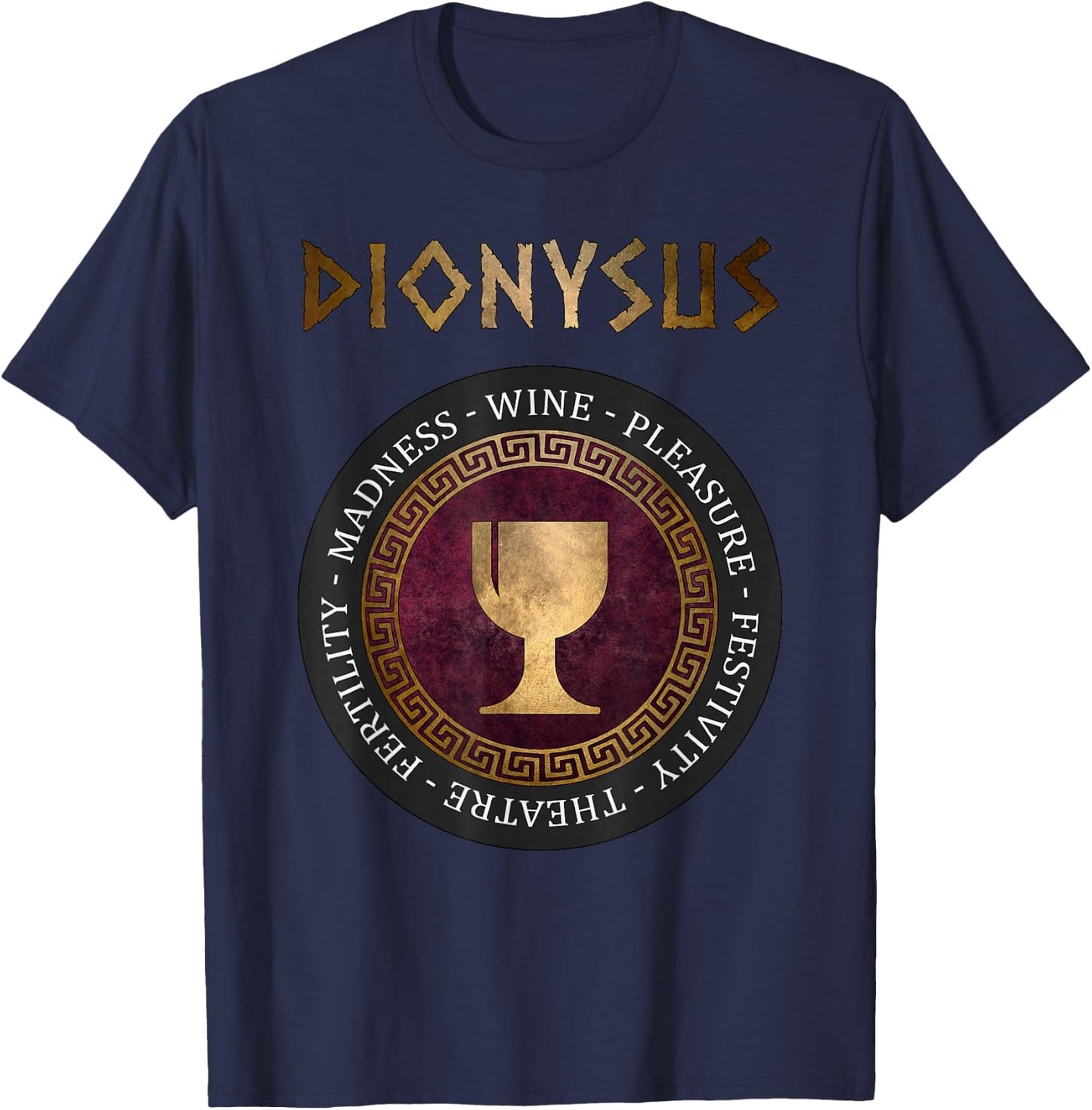 Dionysus Ancient Greek God of Wine and Festivities T-Shirt - T-Shirt | Navy