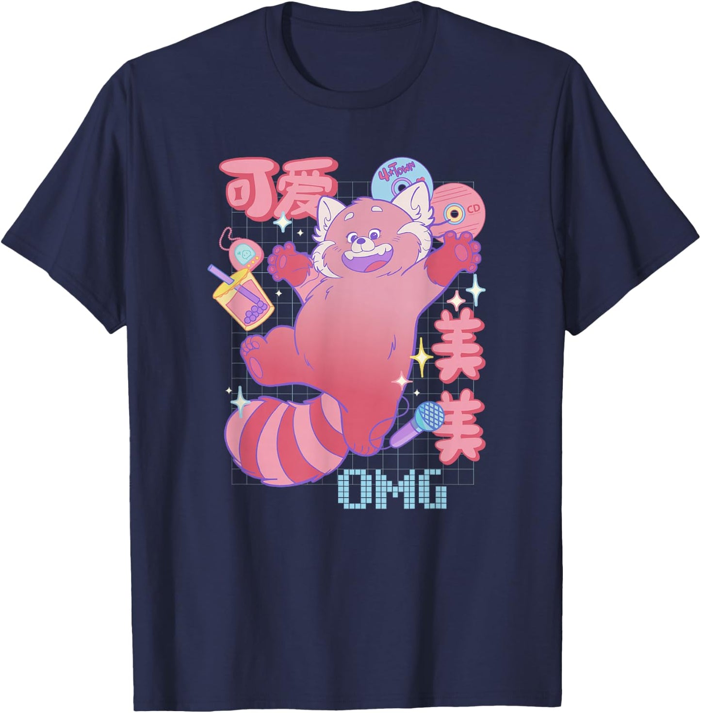 Disney Pixar Turning Red Mei OMG Kanji T-Shirt - T-Shirt | Navy