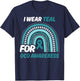 OCD Awareness Month Teal Ribbon Rainbow T-Shirt - T-Shirt | Navy