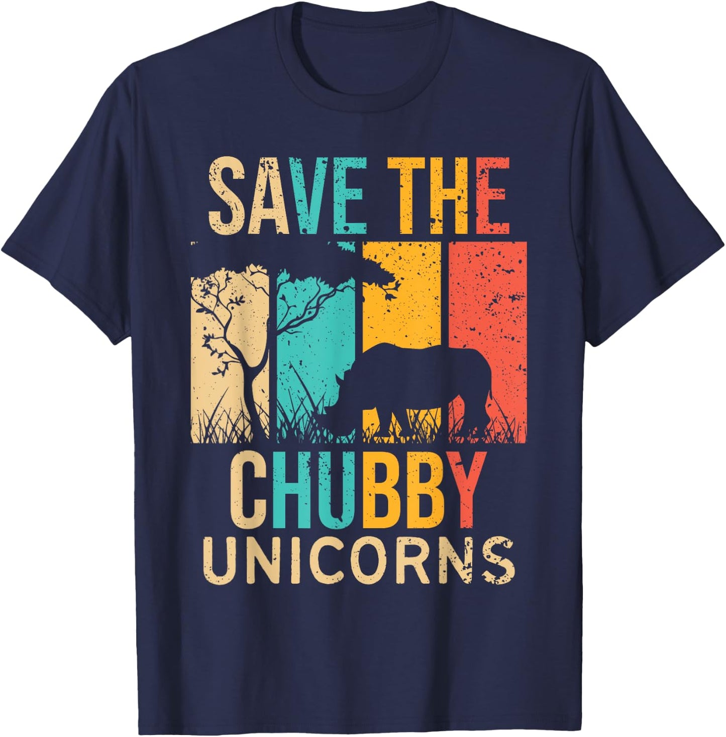 Save the Chubby Unicorns - Rhino Fat Unicorn Rhinoceros T-Shirt - T-Shirt | Navy
