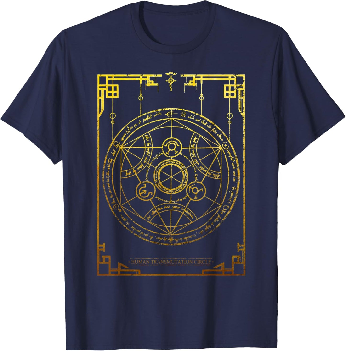 mystical symbols Human Transmutation Circle T-Shirt - T-Shirt | Navy