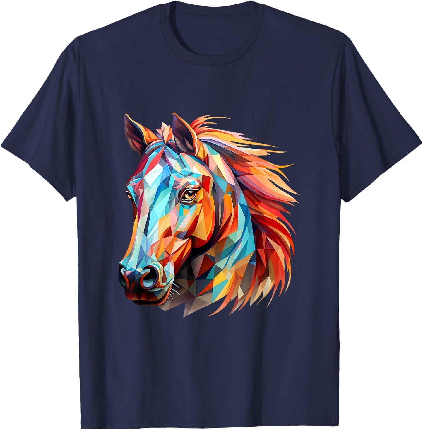 Horse Colorful T-Shirt - T-Shirt | Navy