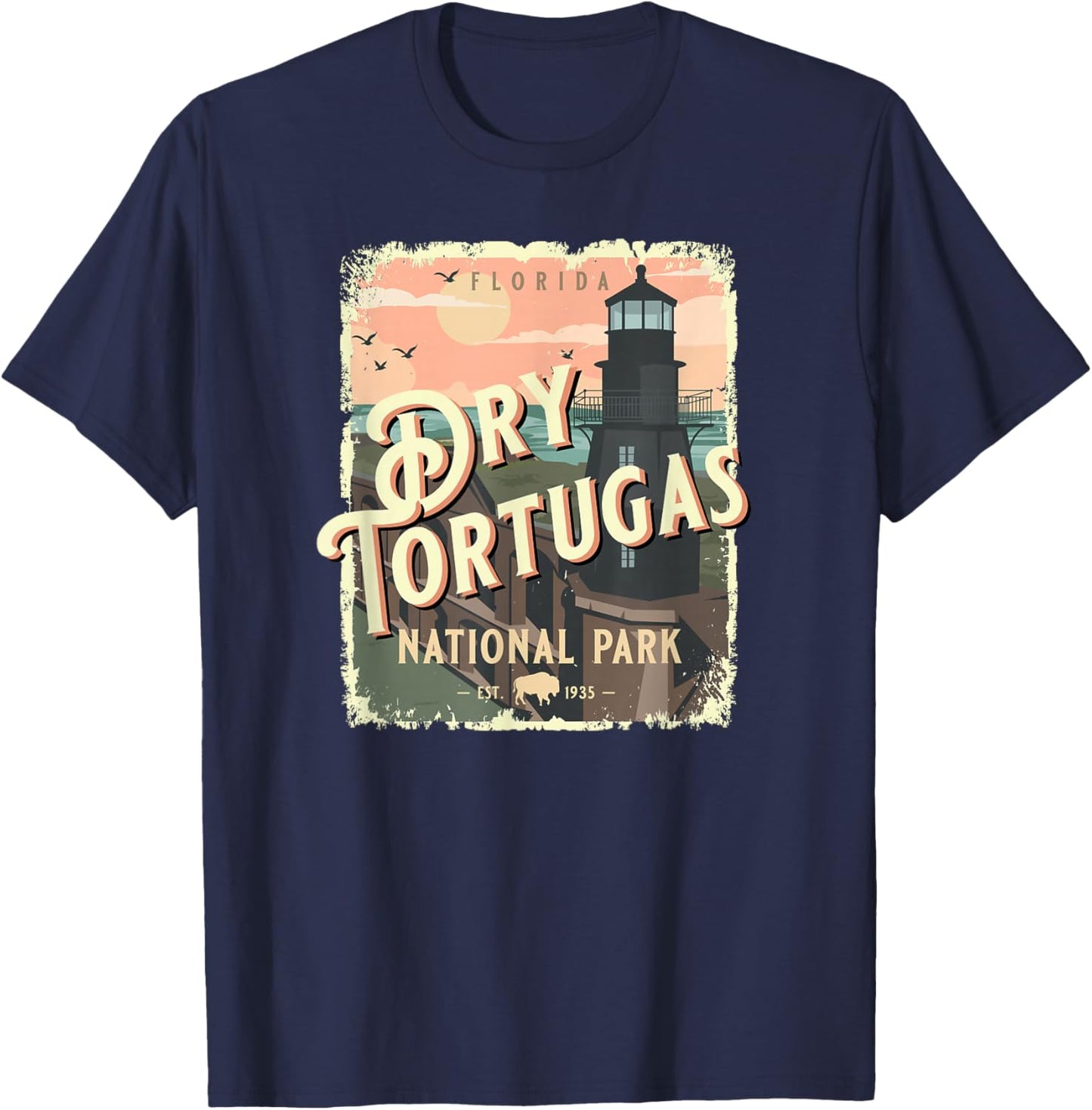 Dry Tortugas National Park Florida Keys Sea Coast Souvenir T-Shirt - T-Shirt | Navy