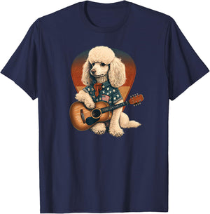 Funny Poodle Dog Miniature Poodle Toy Poodle Country music Women Girls Kids T-Shirt - T-Shirt | Navy