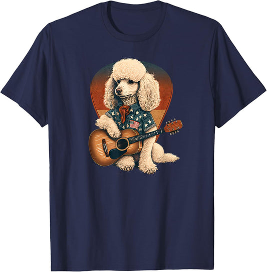 Funny Poodle Dog Miniature Poodle Toy Poodle Country music Women Girls Kids T-Shirt - T-Shirt | Navy