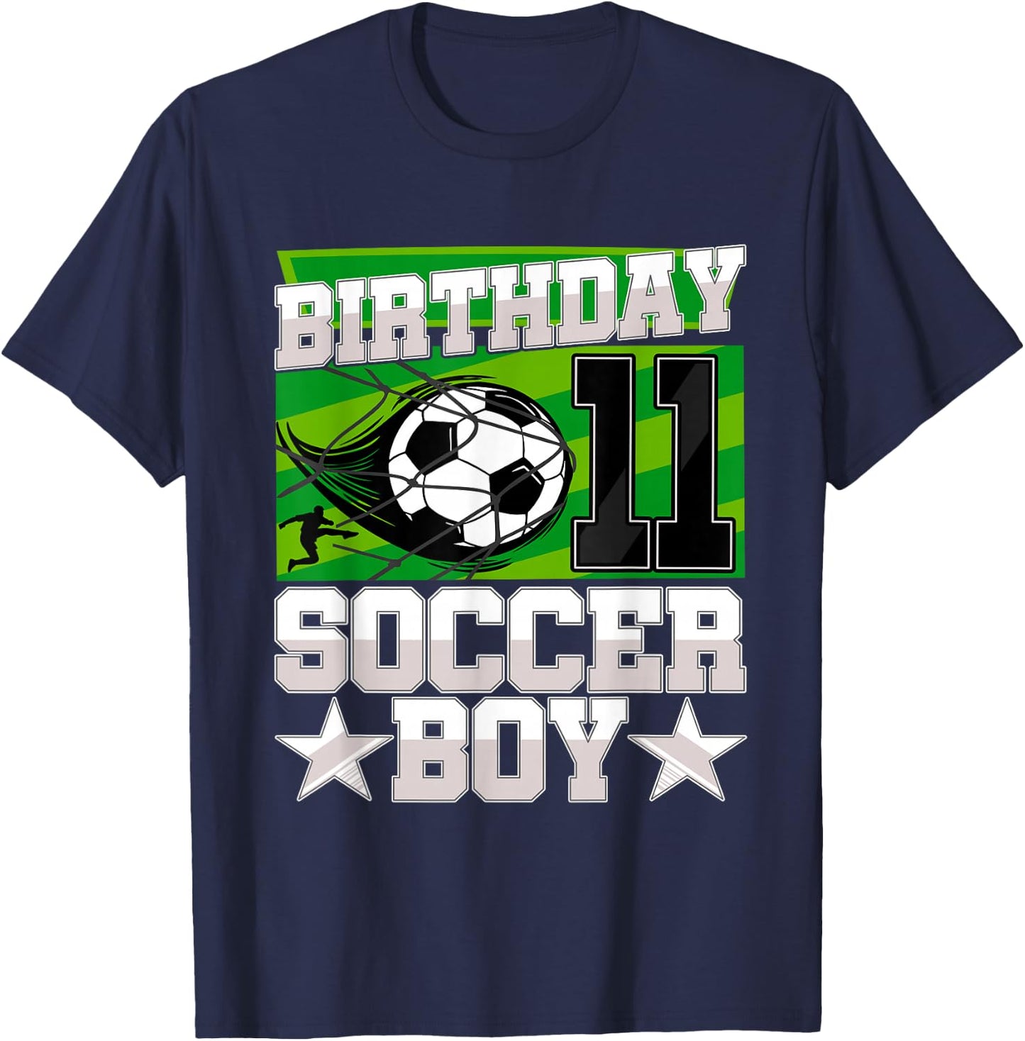 Soccer Birthday Party - 11th Birthday Boy 11 Years Old T-Shirt - T-Shirt | Navy