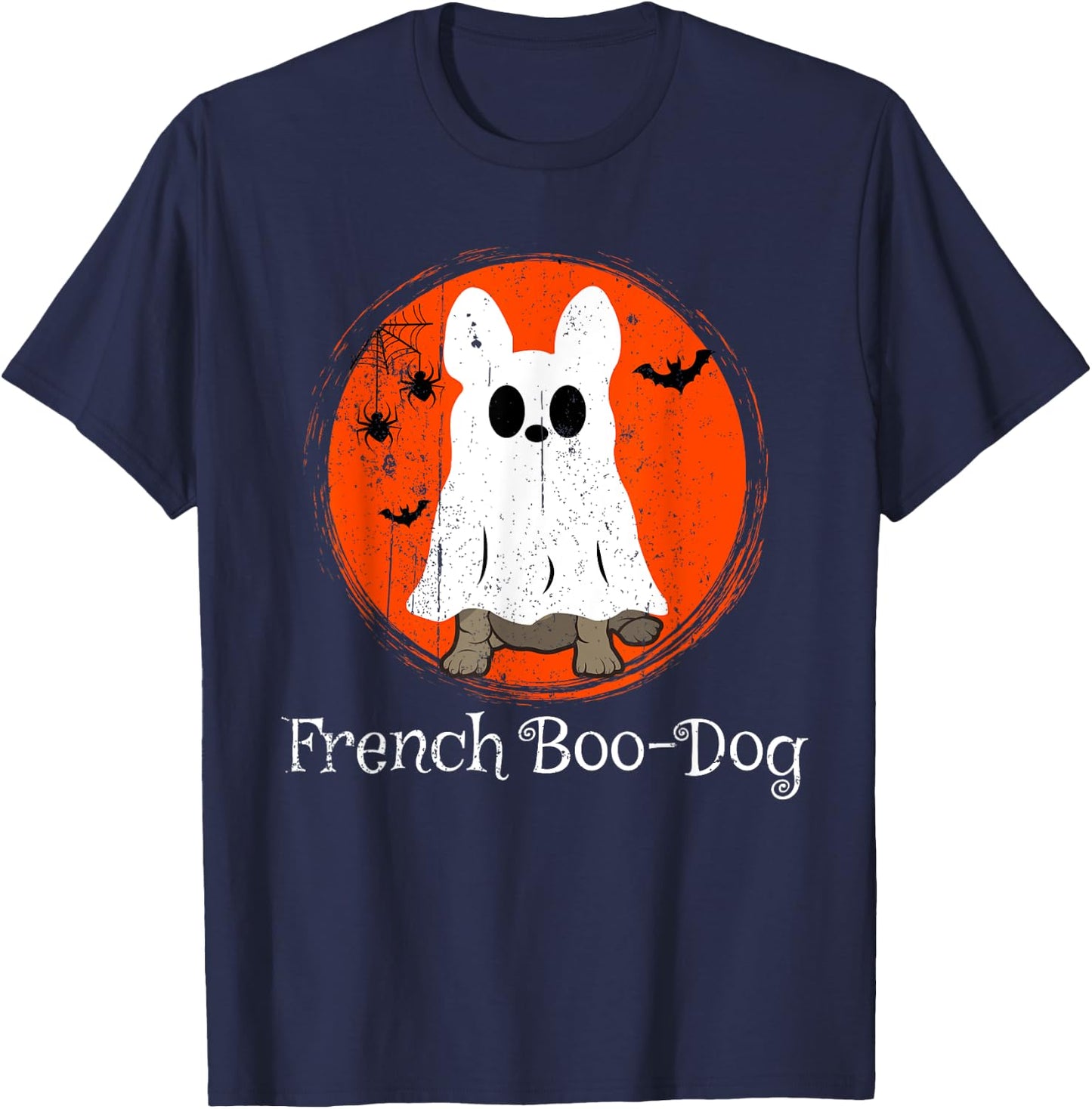 Halloween Frenchie French Bulldog Boo-Dog Dog Lover Owner Women Kids T-Shirt - T-Shirt | Navy
