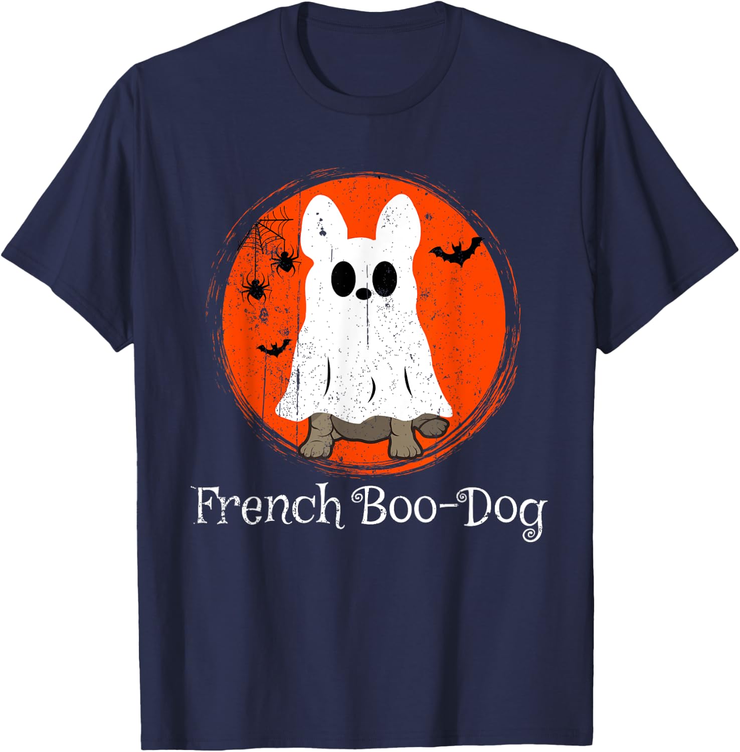 Halloween Frenchie French Bulldog Boo-Dog Dog Lover Owner Women Kids T-Shirt - T-Shirt | Navy