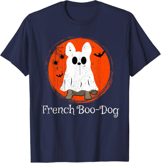 Halloween Frenchie French Bulldog Boo-Dog Dog Lover Owner Women Kids T-Shirt - T-Shirt | Navy