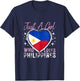 Just A Girl Who Loves Philippines Heart Flag for Girls T-Shirt - T-Shirt | Navy