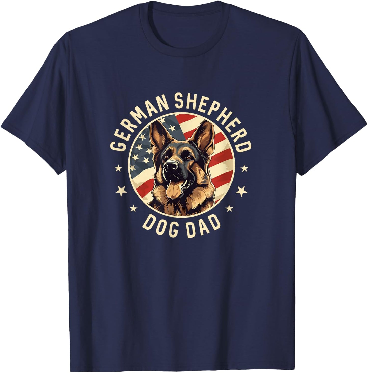 German Shepherd Owner Gifts, German Shepherd Dog Dad T-Shirt - T-Shirt | Navy