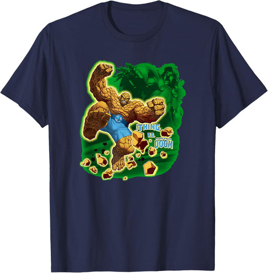 Marvel Fantastic Four The Thing Vs Doctor Doom Vintage T-Shirt - T-Shirt | Navy