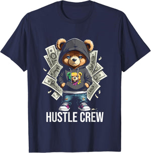 Teddy Bear Gangster in Cool Hip-Hop Outfit T-Shirt - T-Shirt | Navy