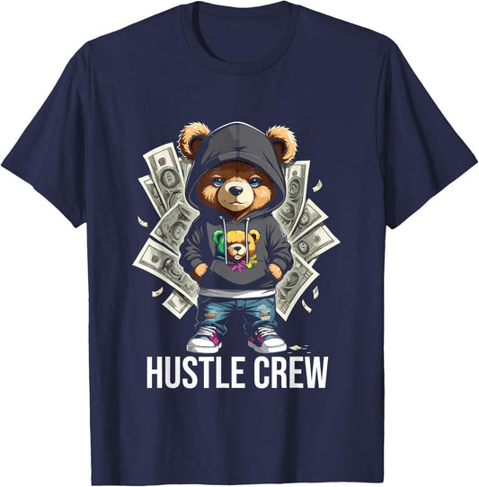 Teddy Bear Gangster in Cool Hip-Hop Outfit T-Shirt - T-Shirt | Navy
