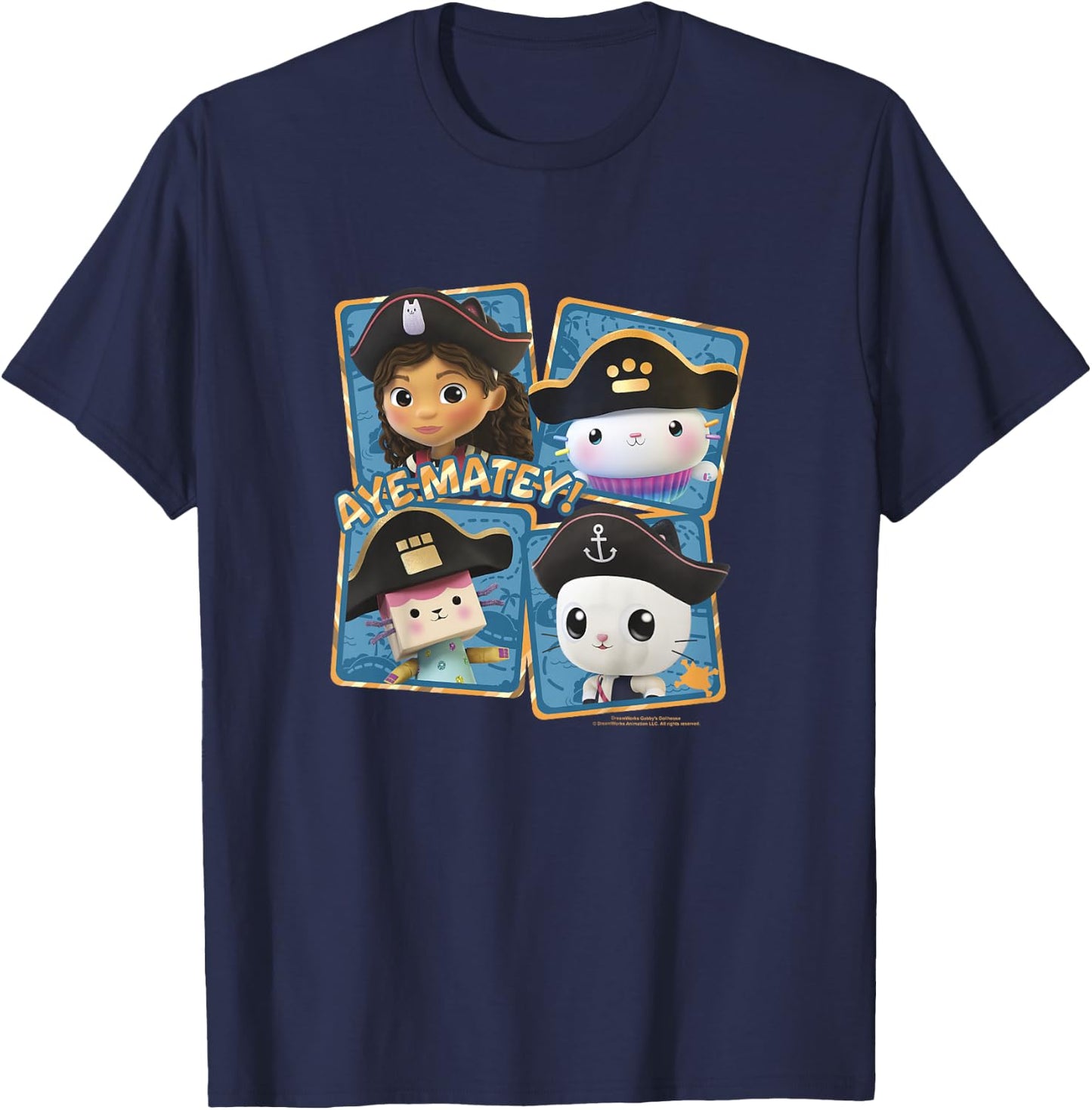 Gabby's Dollhouse Group Shot Pirates Ate Matey! T-Shirt - T-Shirt | Navy