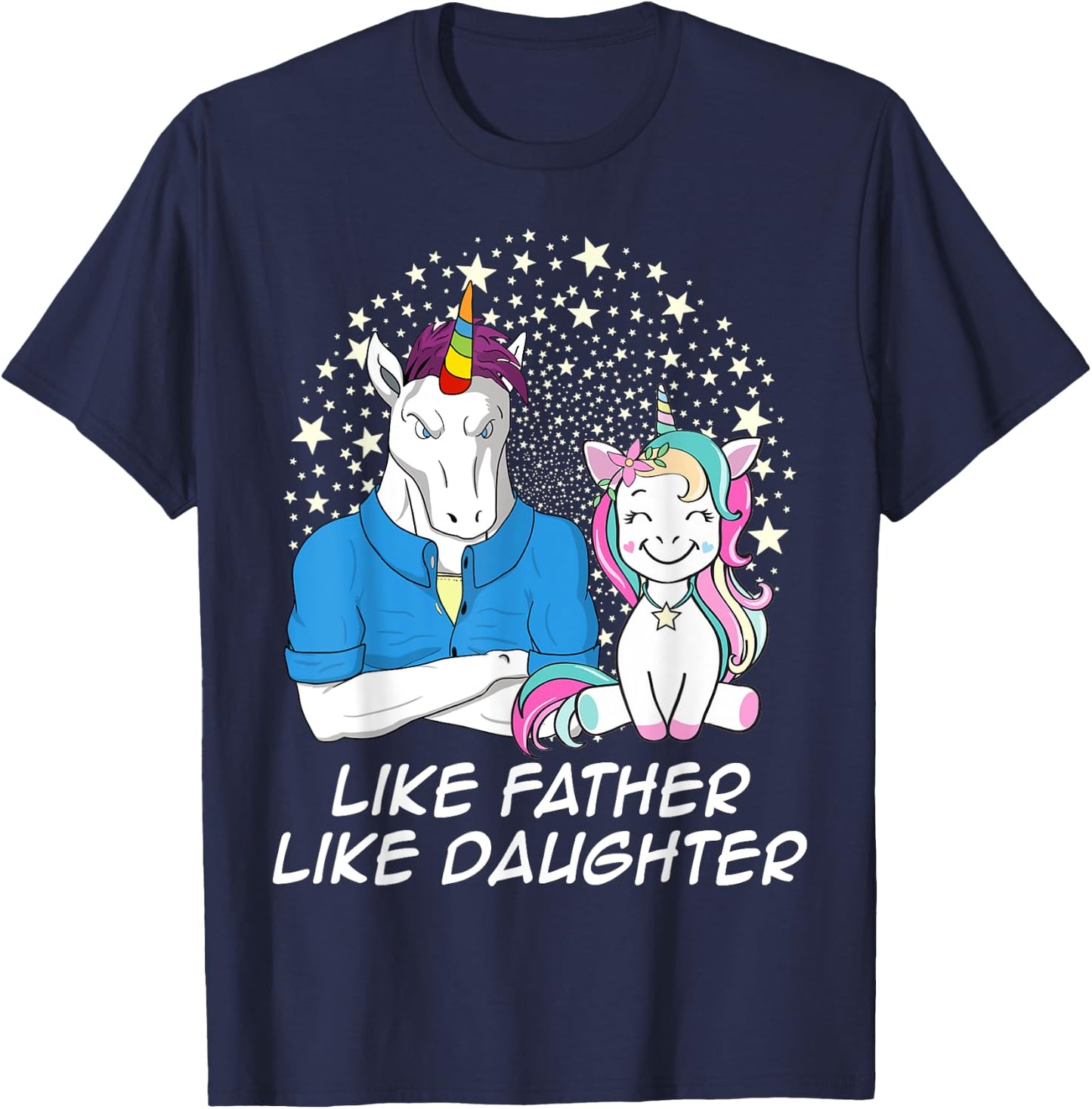 Like Father Like Daughter Unicorn Matching For Dad Kid T-Shirt - T-Shirt | Navy