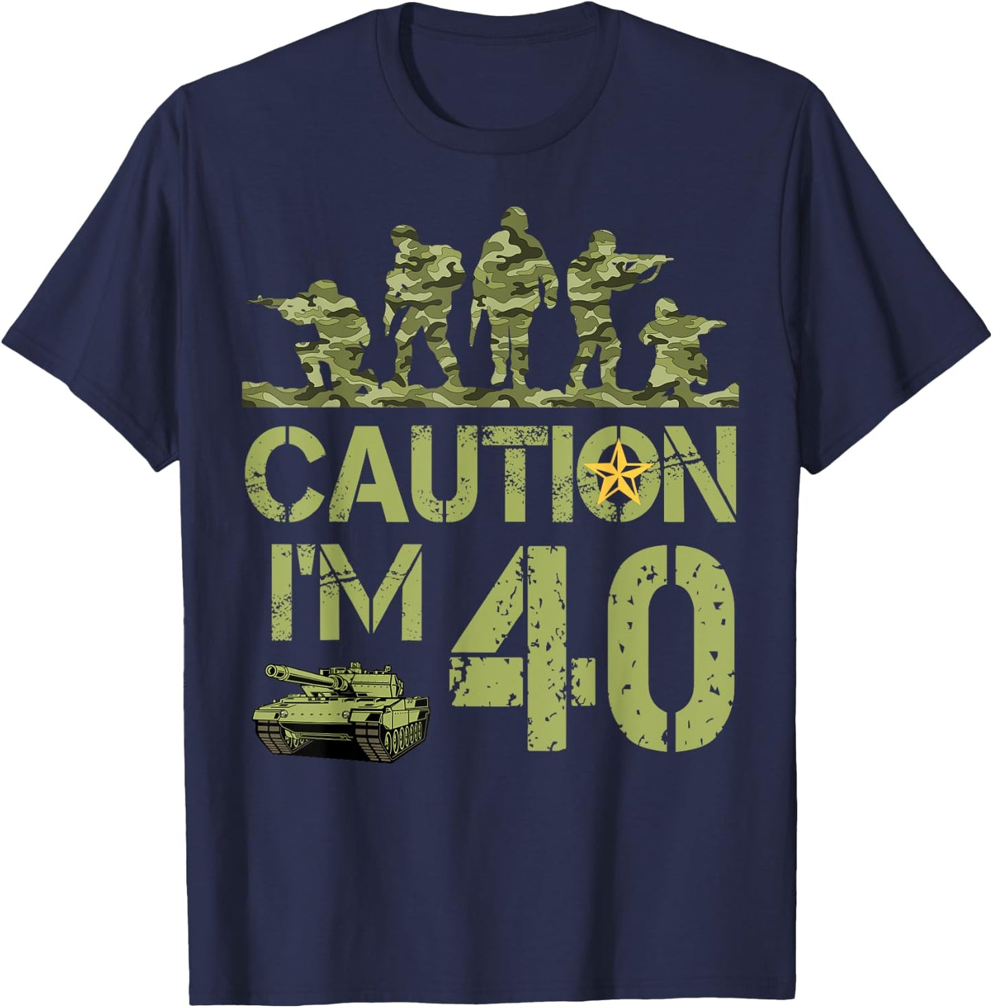 40th Birthday Military I'm 40 Year Old Camo 40 Birthday T-Shirt - T-Shirt | Navy