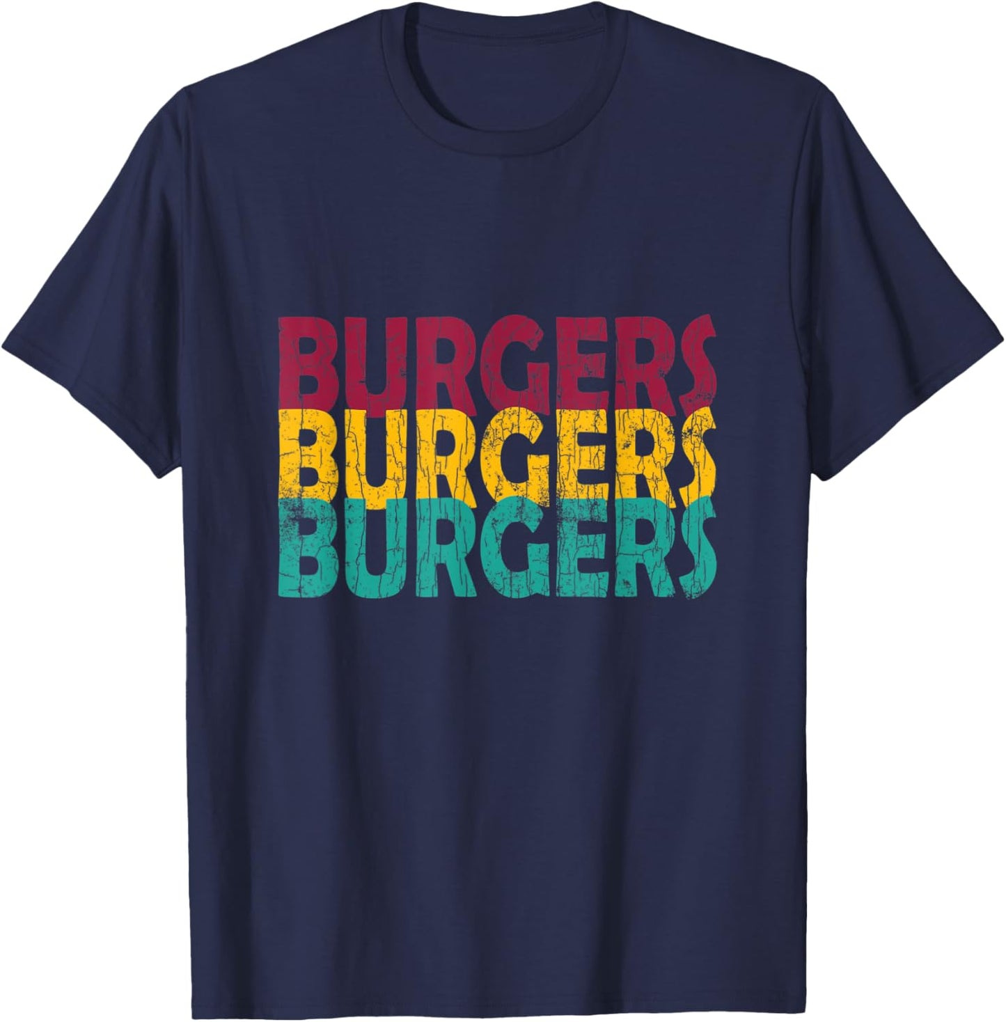 Burgers Funny Hamburger Cheeseburger Graphic T-Shirt - T-Shirt | Navy