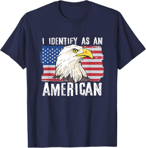 I Identify As An American Proud US American T-Shirt - T-Shirt | Navy