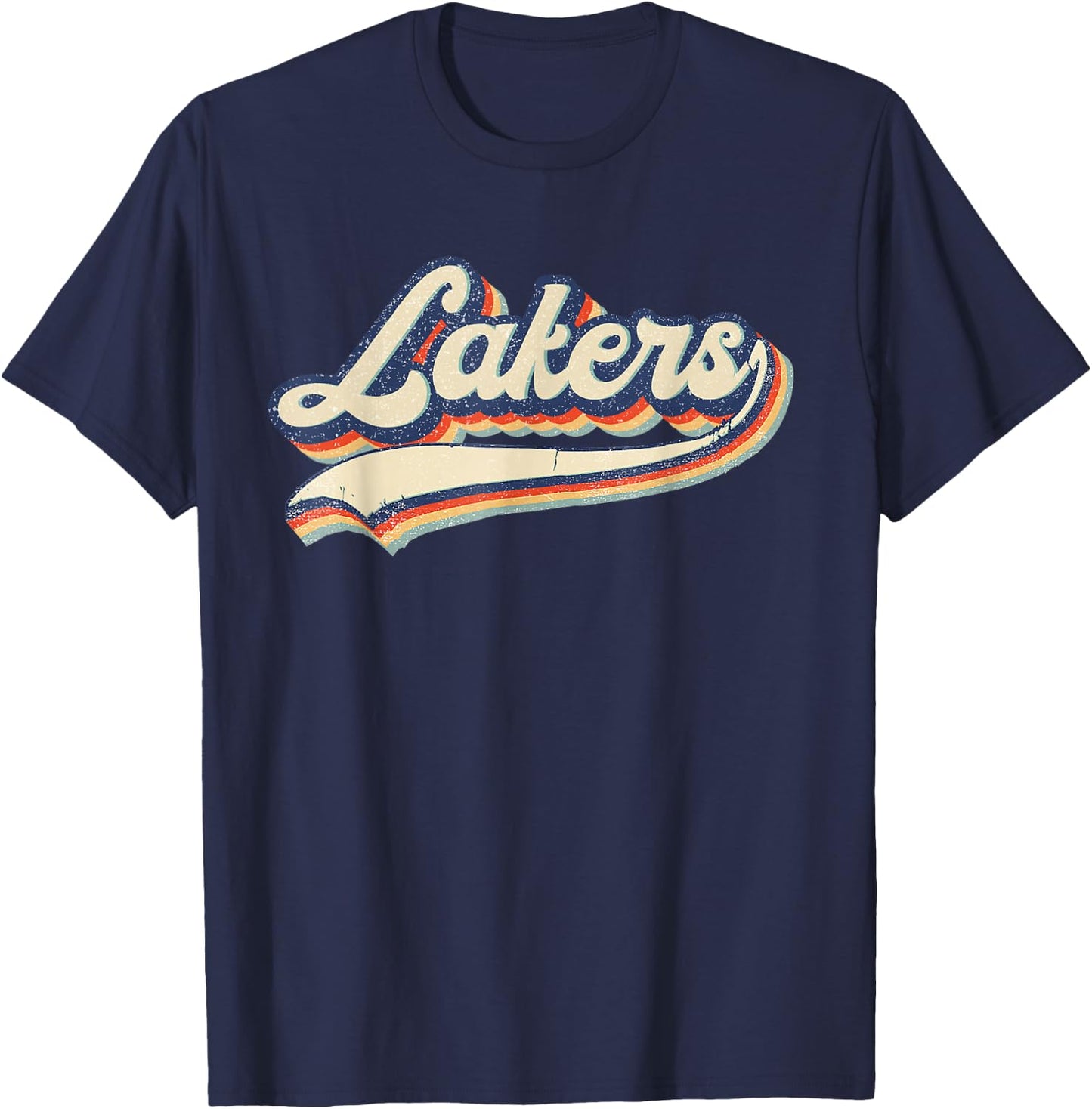 Lakers Name Vintage Retro Gift Men Women Boy Girl T-Shirt - T-Shirt | Navy