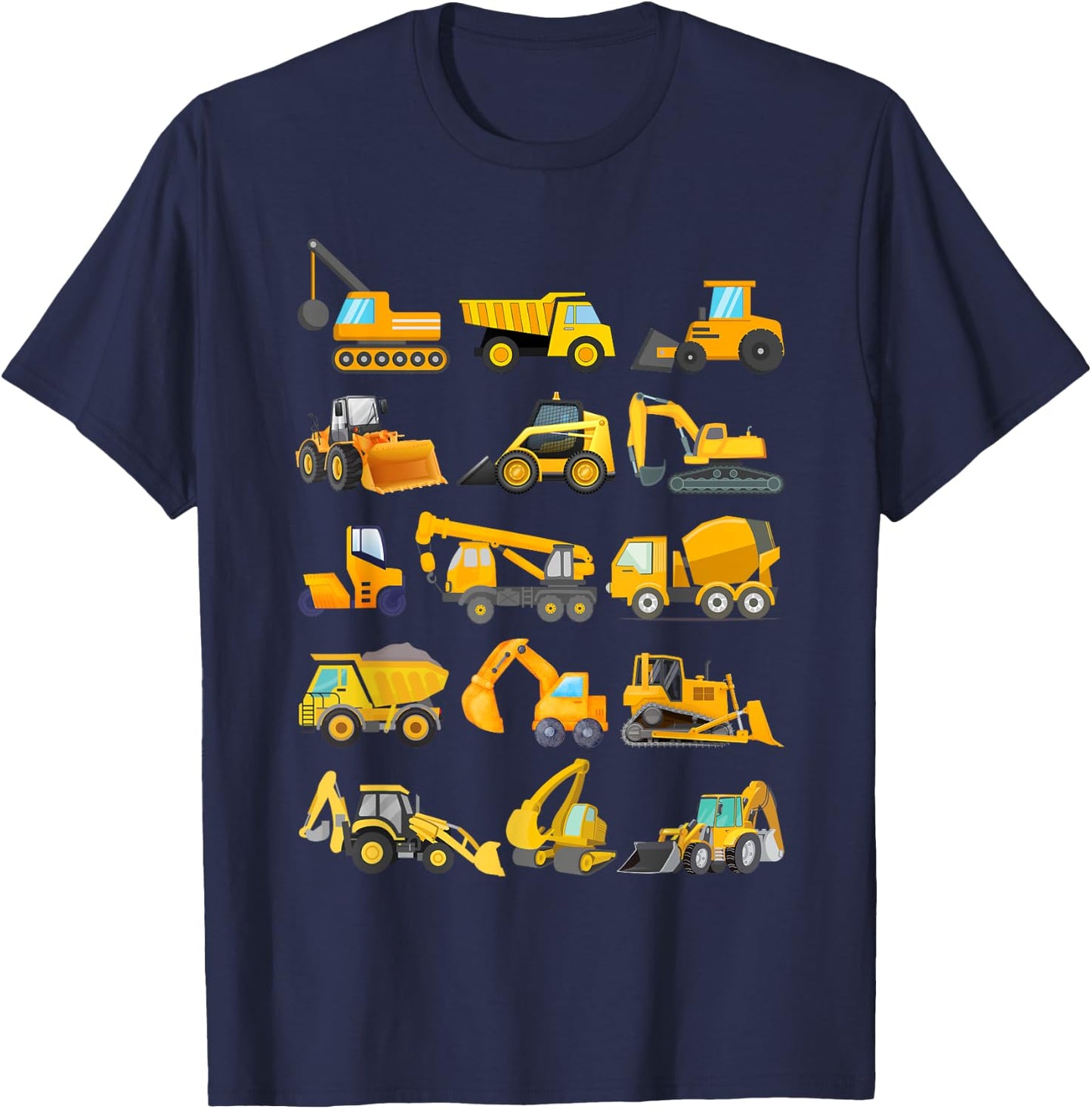 Construction Excavator Boys, Girls, Men, Women Construction T-Shirt - T-Shirt | Navy