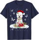 Westie Snowly Christmas Tree Lights Pajama Dog Xmas T-Shirt - T-Shirt | Navy