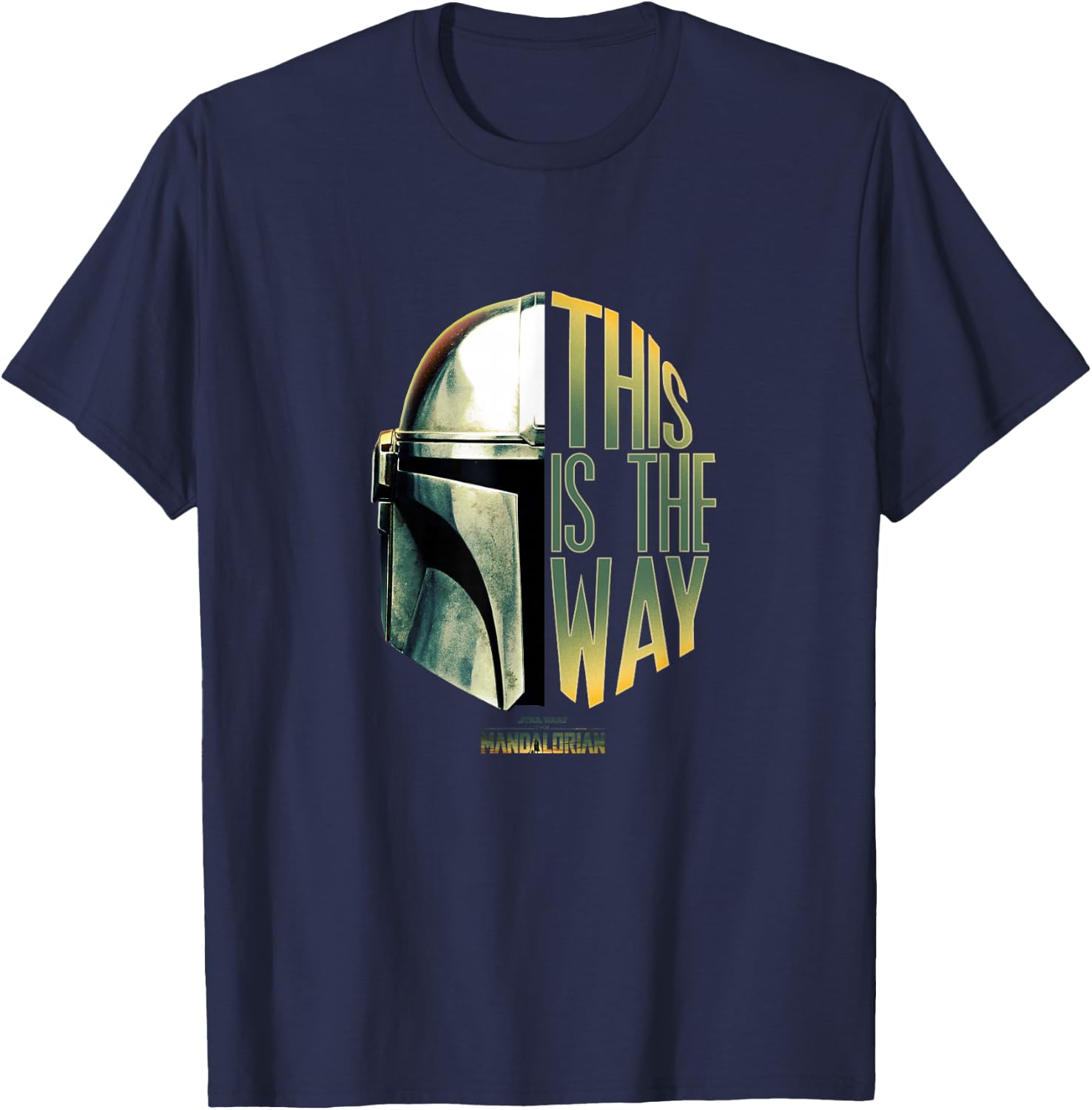 Star Wars: The Mandalorian This Is The Way Helmet Logo Stack T-Shirt - T-Shirt | Navy
