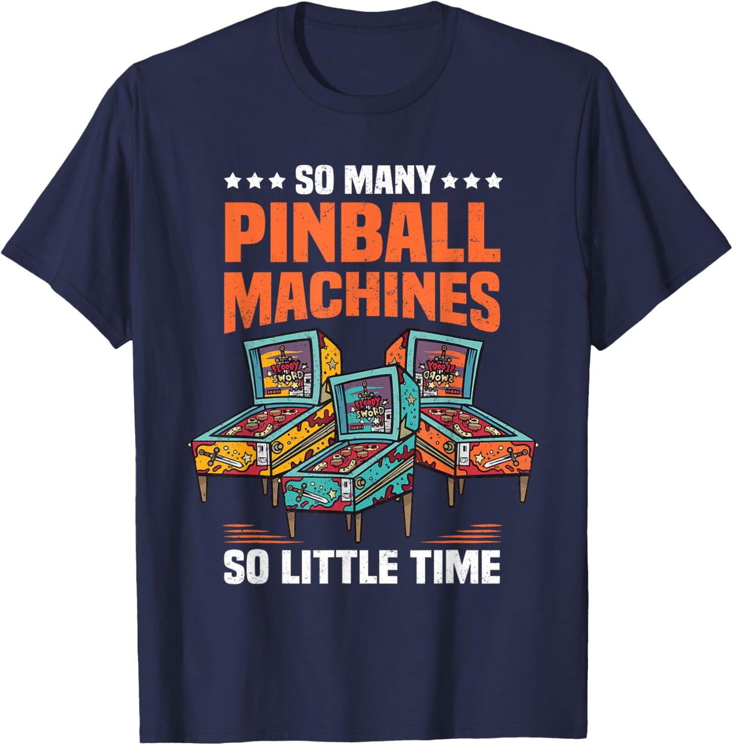 Pinball Machine Retro Gaming Pinball T-Shirt - T-Shirt | Navy