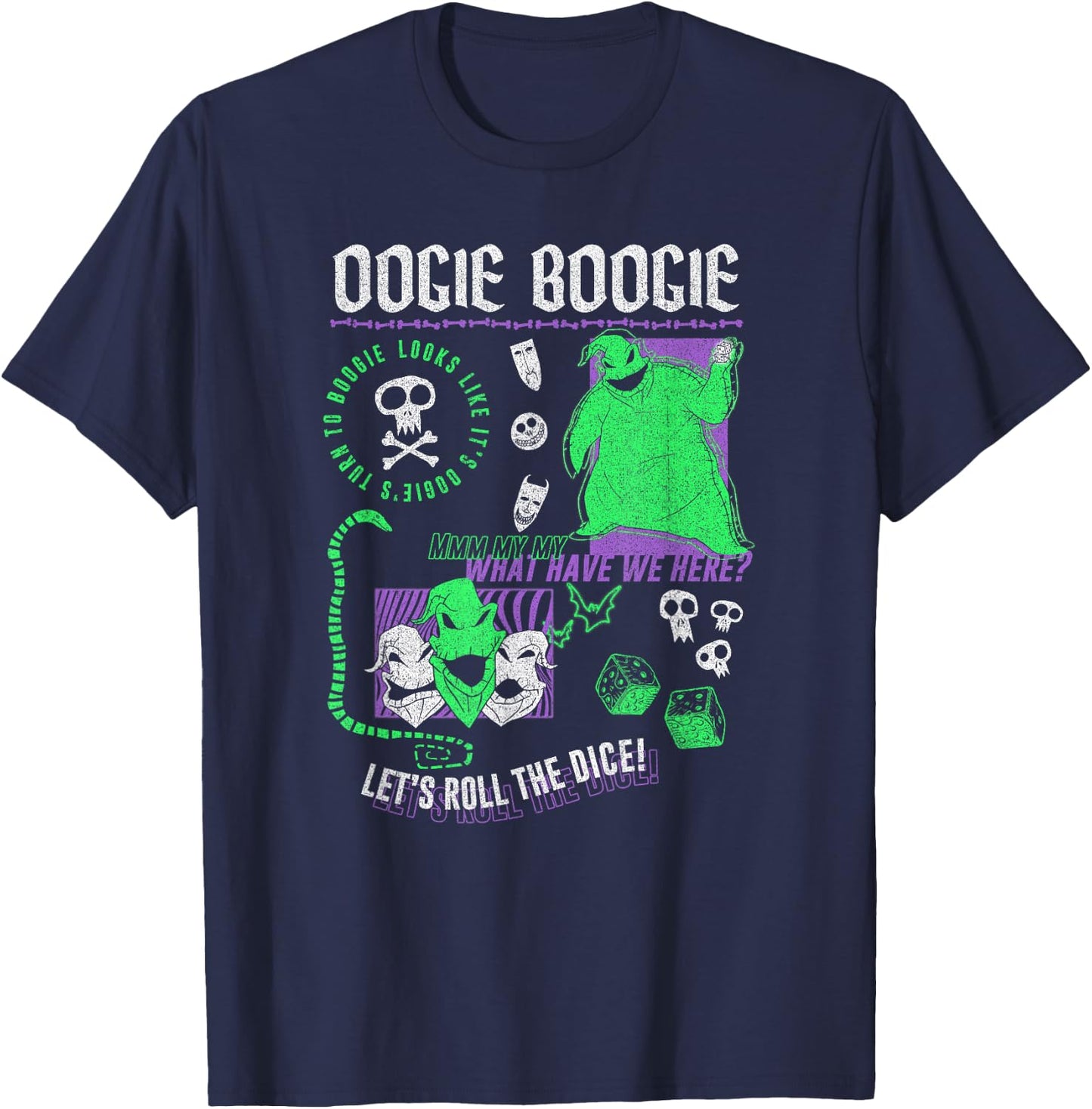 Disney The Nightmare Before Christmas Oogie Boogie Poster T-Shirt - T-Shirt | Navy