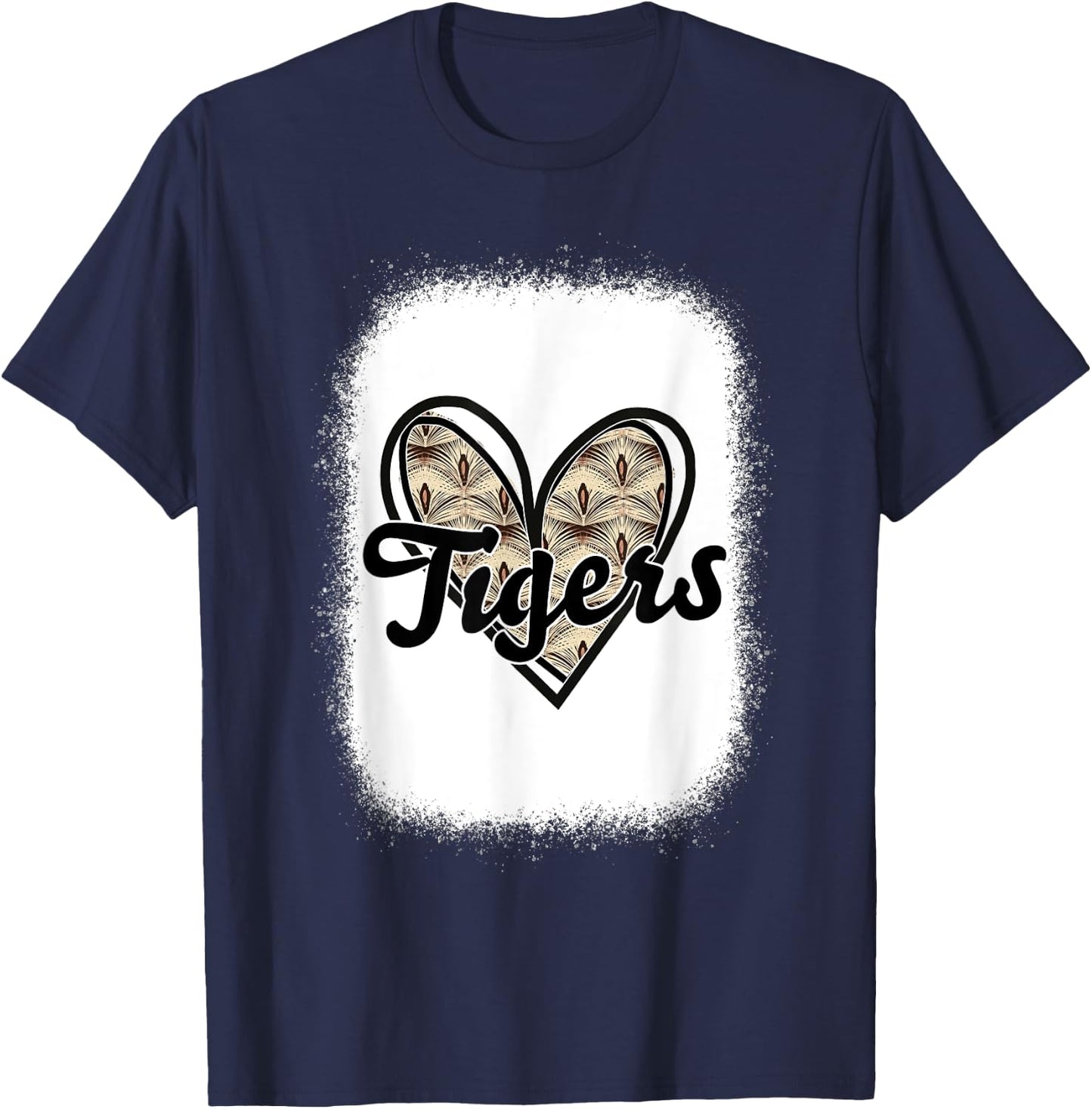 Football Tigers School Sports Fan Team Spirit T-Shirt - T-Shirt | Navy