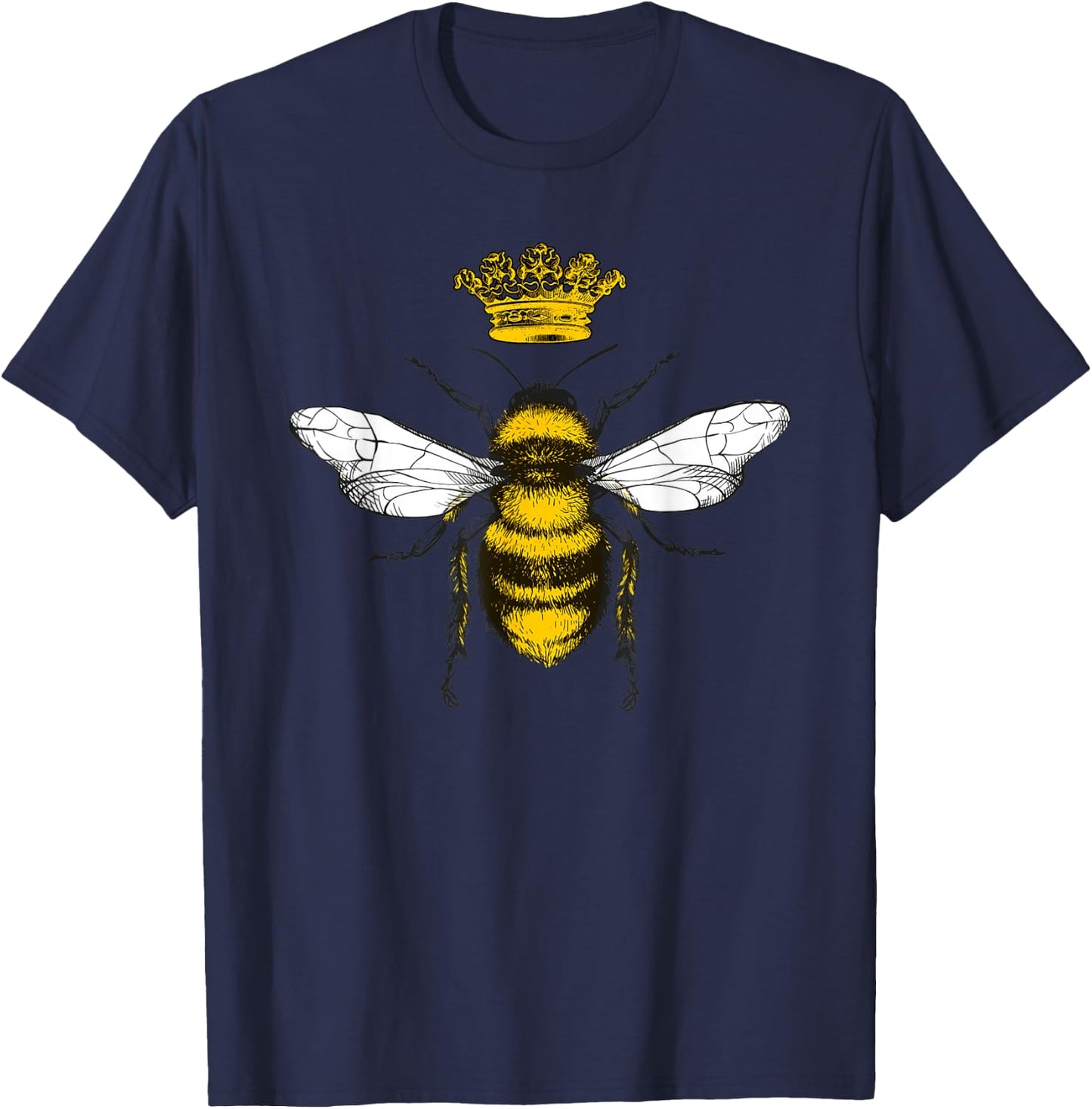 Vintage Queen Bee Shirt Women, Honey Bee Lovers Beekeeper T-Shirt - T-Shirt | Navy